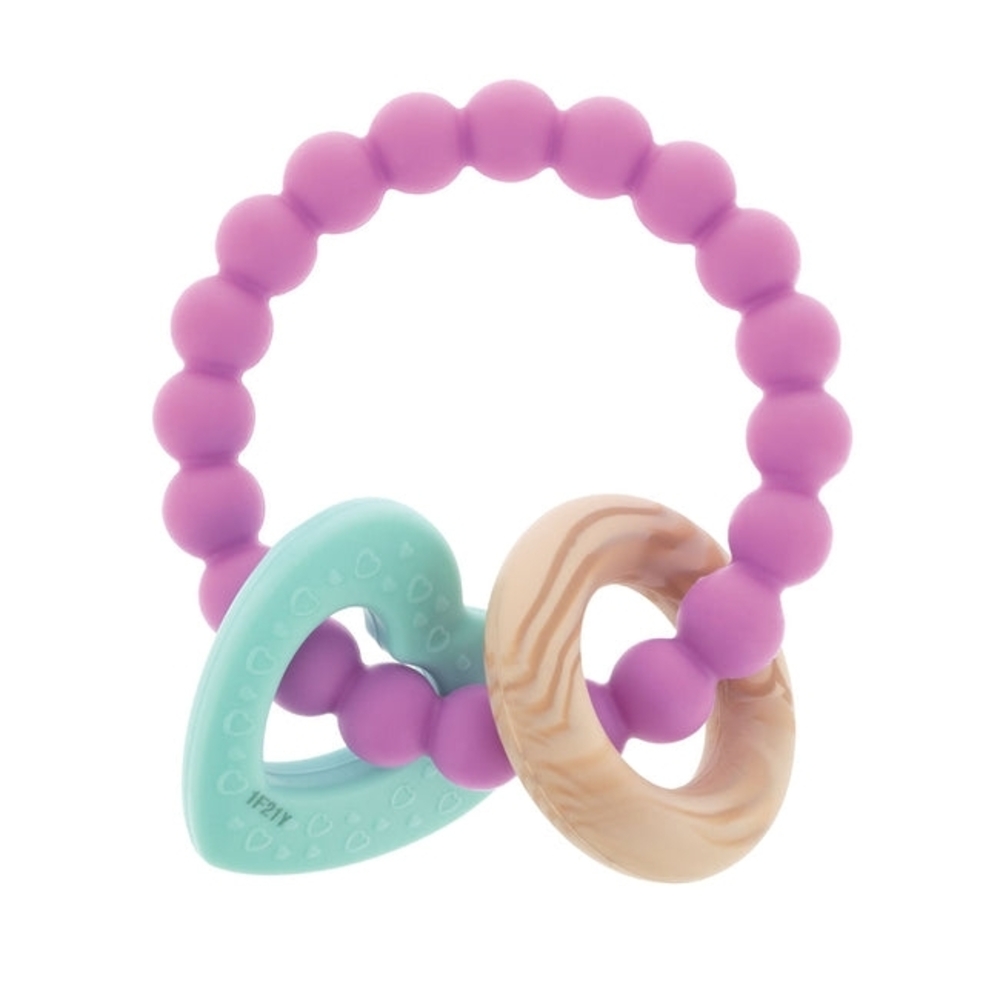 Purple and Teal Teething Ring for Kids